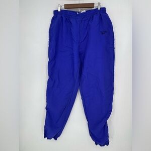 Reebok Men's Lined Vintage Blue Nylon Windbreaker Joggers Size XL